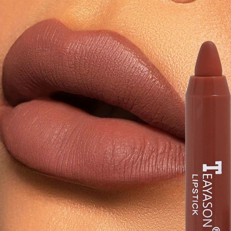 12 Colors Sexy Matte Lipstick Waterproof Long Lasting Color Rendering