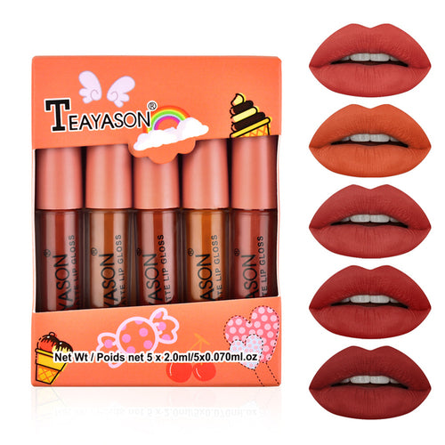 5Pcs/Set Waterproof Lipstick Sexy Vampire Lip Stick Matte Velvet