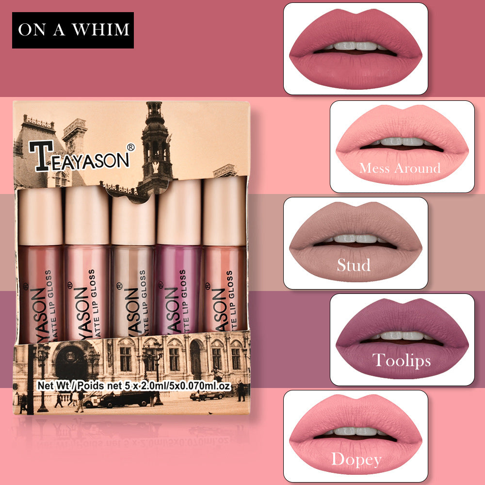 5Pcs/Set Waterproof Lipstick Sexy Vampire Lip Stick Matte Velvet