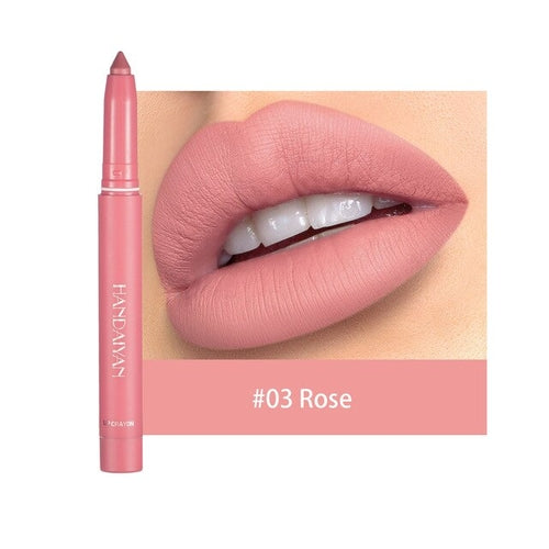 Nude Pink Matte Lipstick Pen Matte Solid Lip Gloss Waterproof Long