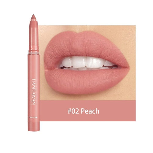 Nude Pink Matte Lipstick Pen Matte Solid Lip Gloss Waterproof Long