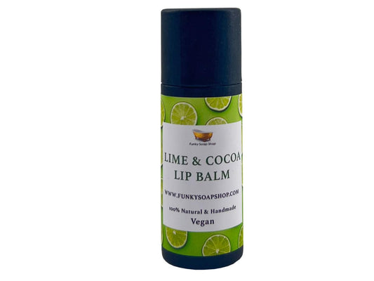 Lime & Cocoa Butter Vegan Lip Balm, Biodegradable tube, 15g