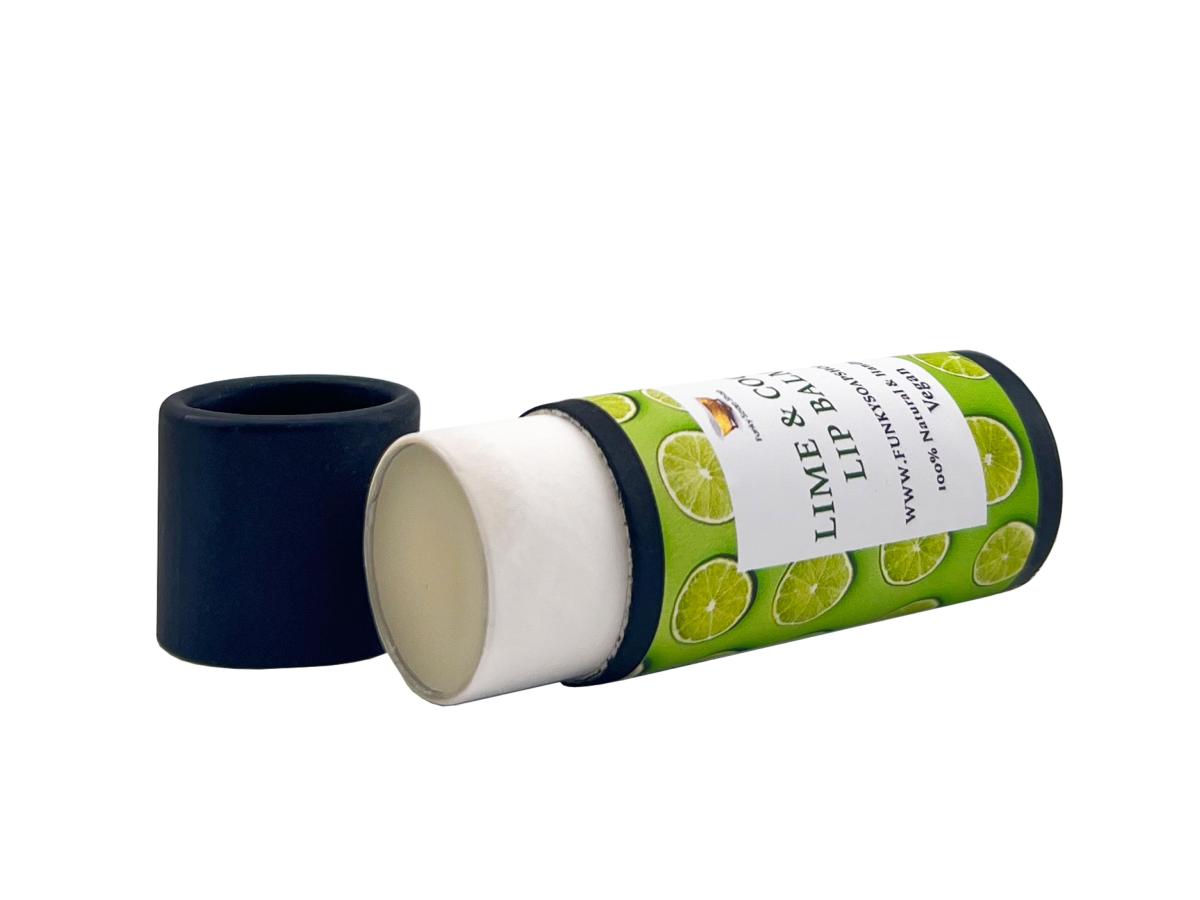 Lime & Cocoa Butter Vegan Lip Balm, Biodegradable tube, 15g